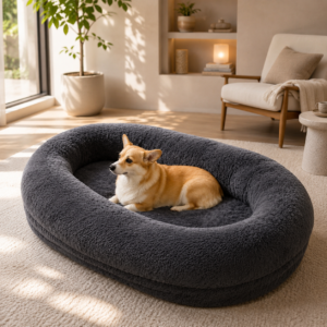 Plush Dog Bed with Removable Cover